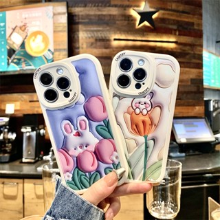 Casetify เคสโทรศัพท์มือถือแบบนิ่ม ลายกระต่าย ดอกทิวลิป สําหรับ Samsung A22 M22 A52 A52S A72 A32 A20 A30 A71 A51 A11 M11 A12 M12 A04 A04E A70 A31 A23 A53 A73 A13 4G A33 5G GY037F