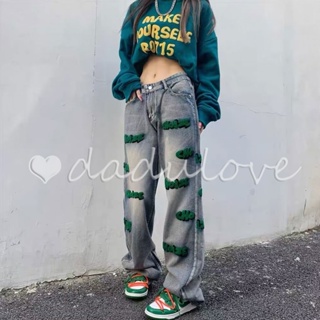 DaDulove💕 New American Street Washed Jeans High Waist Loose Retro Wide Leg Pants Plus Size Trousers