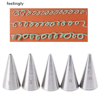 {FEEL} 5Pcs Round Fine Hole Icing Piping Nozzles Cream Tips Decorag Pastry Tools {feelingly}