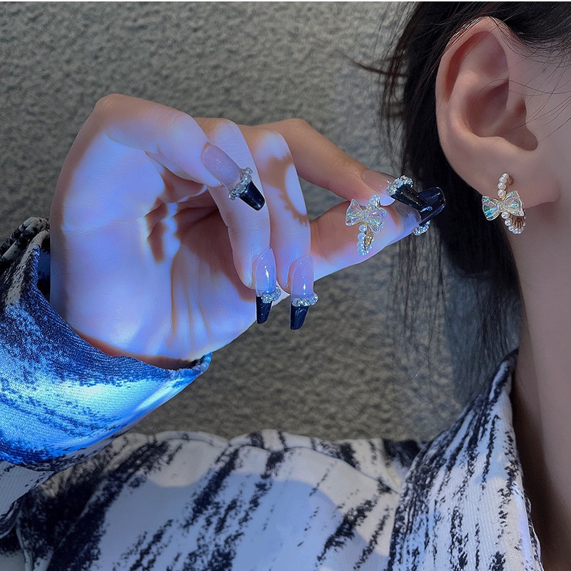 korean-c-shaped-earrings-with-colorful-bow-pearl-earrings-womens-versatile-earrings