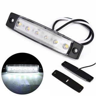 ไฟหรี่ข้าง LED 6 ดวง 12V สีขาว สําหรับรถพ่วง รถบรรทุก เรือ รถบัส