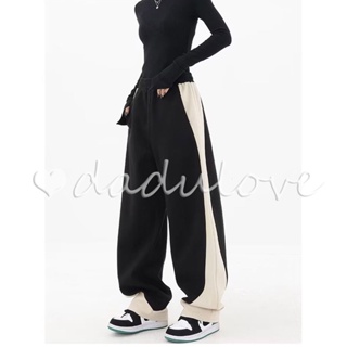 DaDulove💕 2023 New Korean Style Stitching High Waist Casual Pants WOMENS Jogging Sports Pants Niche Trousers