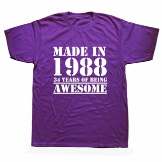 Made In 1988 Awesome T Shirt Men Cotton Short Sleeve 34 Years Old T-shirt Tshirt Camiseta Clothing Funny New Birthd_03