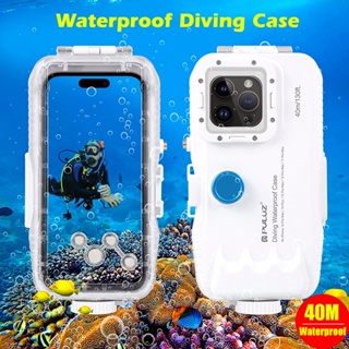 PULUZ Professional 40m/130ft Waterproof Diving Case For iPhone 14 14Pro 14 ProMax 13/12/11 Outdoor Swimming Snorkeling Surfing Underwater Photo Video Housing