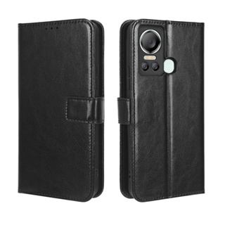 Itel  S18 เคส เคสฝาพับ PU Leather Wallet Case Stand Holder Flip Itel Vision 5 เคส