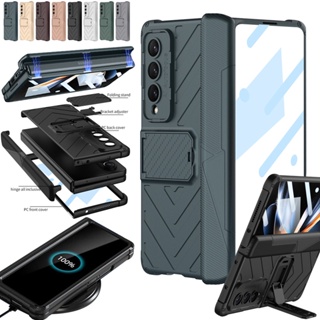 [พร้อมฟิล์ม] เคสโทรศัพท์มือถือ แบบพับได้ พร้อมบานพับ สําหรับ Samsung Galaxy Z Fold 4 Fold 5 5