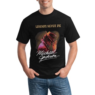 [S-5XL]เสื้อยืด ผ้าฝ้าย พิมพ์ลาย Legends Never Die Michael Jackson หลากสี สําหรับผู้ชาย