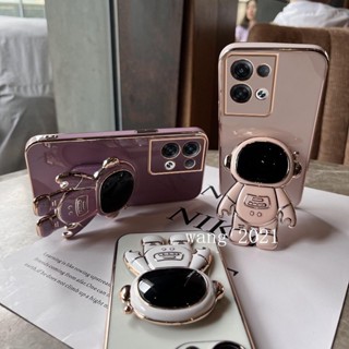 ใหม่ เคสโทรศัพท์มือถือแบบนิ่ม ลายการ์ตูนนักบินอวกาศน่ารัก พร้อมที่ตั้งวาง พับได้ สําหรับ Infinix Note 30 Pro 30i Tecno Spark 10 Pro 10C 4G 5G 2023