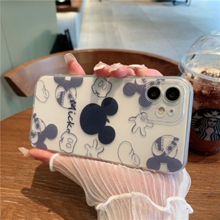 Cartoon Mickey iPhone 7/8Plus Phone Case Iphone12 Transparent 13pro All-Inclusive 11 Drop-Resistant XS/XR Soft 6