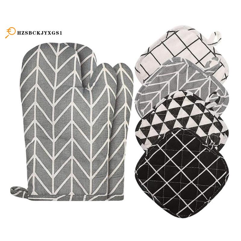 Oven Mitts and Pot Holders Kitchen Microwave Mitts Heat Resistant Oven
