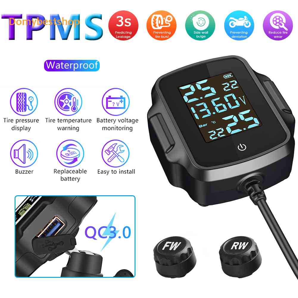 domybestshop-th-ระบบตรวจสอบความดันลมยางรถมอเตอร์ไซค์-tpms-พร้อมที่ชาร์จ-usb-qc-3-0