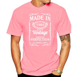 Vintage Made In 1984 T Shirt Birthday Present Funny Unisex Graphic Fashion New Cotton Short Sleeve Novelty O-Neck F_03