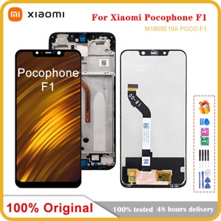 ของแท้ หน้าจอสัมผัส LCD ดิจิไทเซอร์ 10 สัมผัส สําหรับ Xiaomi Pocophone F1 LCD Poco F1 PocoF1 Uniaux