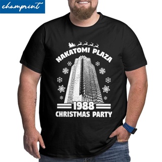 Mens Nakatomi Plaza T Shirt Christmas Party 1988 Tops Funny Short Sleeve Crew Neck Big Tall Tee Shirt Large 4XL 5X_03