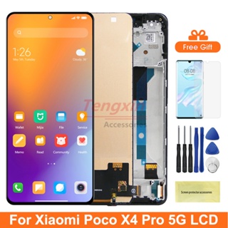 หน้าจอแสดงผล สําหรับ Xiaomi Poco X4 Pro 5G 2201116หน้าจอสัมผัสดิจิทัล Lcd พร้อมกรอบ แบบเปลี่ยน สําหรับ Poco X4 Pro 5G