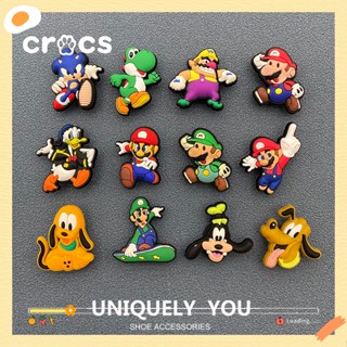 Crocs jibbitz charms SUPER MARIO 5-PACK DIY jibbitz crocs charm sonic ดิสนีย์การ์ตูนรองเท้าหัวเข็มขัด