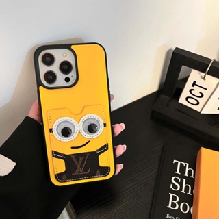 เคสโทรศัพท์มือถือหนังนิ่ม กันกระแทก ลายมินเนี่ยนน่ารัก 3D หรูหรา สําหรับ iPhone 14PROMAX 12PROAMX 8 PLUS XR XSMAX 11 11PROMAX 13PROMAX 14 14PLUS 14PRO