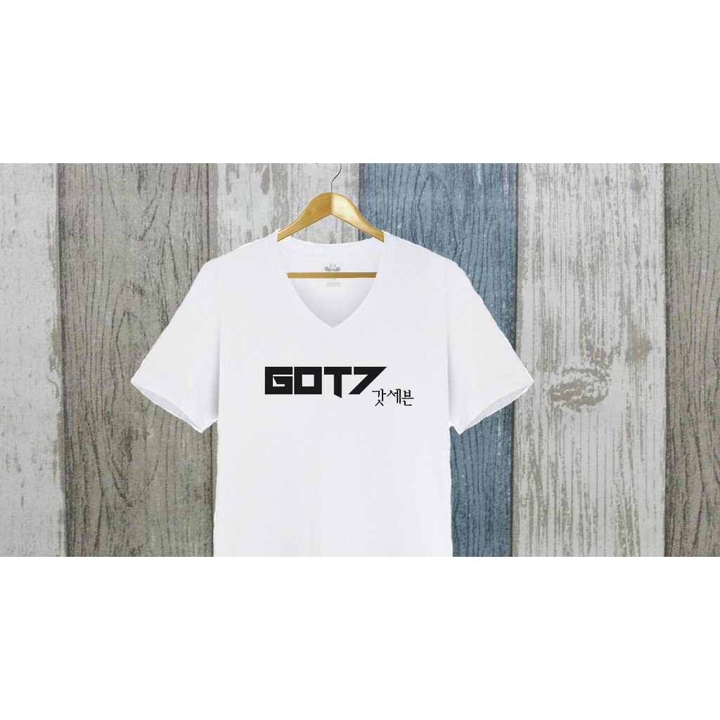 ใหม่เอี่ยมเสื้อยืด-cotton-100-got7-t-shirt-w01-สีขาว-เกาหลีใต้