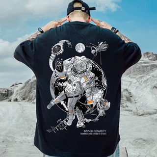 S-8XL Harajuku style personality two-dimensional animation astronaut printed short-sleeved T-shirt men and women tr_03