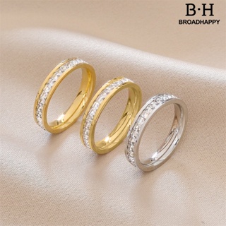 Bh.h แหวนคู่รัก พื้นผิวเรียบ สี่เหลี่ยม ประดับเพทาย ลูกบาศก์ เครื่องประดับ แหวนแต่งงาน