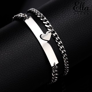 Ellastore123 สร้อยข้อมือแฟชั่น โลหะผสม เข้ากับทุกการแต่งกาย สไตล์วินเทจ มินิมอล ของขวัญวันเกิด 1 คู่
