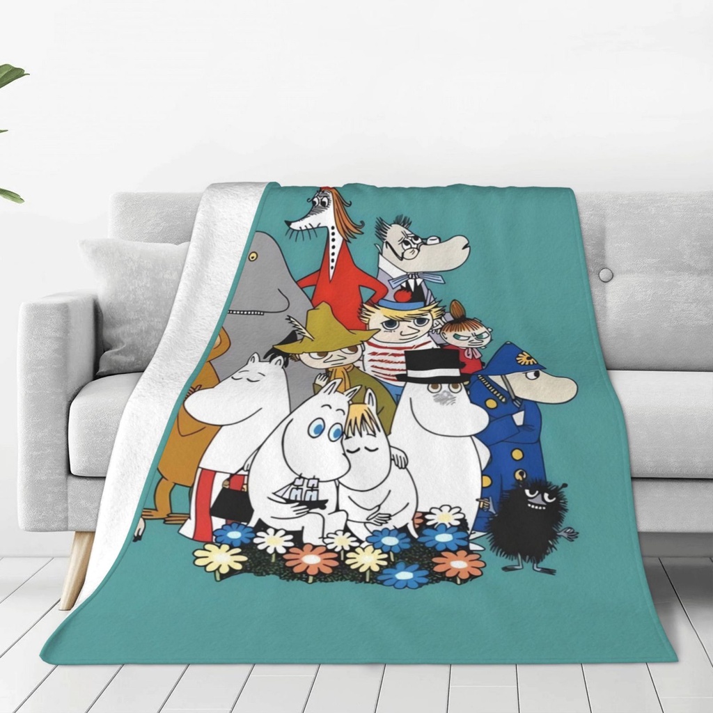 moomin-ผ้าห่มขนแกะไมโคร-นุ่มพิเศษ-สําหรับเตียง-โซฟา-เครื่องปรับอากาศ