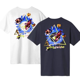[พร้อมส่ง] เสื้อยืดแขนสั้น ผ้าฝ้าย พิมพ์ลายโลโก้ดอกไม้ ทรงหลวม สไตล์สร้างสรรค์ สําหรับผู้ชาย และผู้หญิง