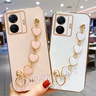 ใหม่ เคสโทรศัพท์มือถือ TPU แบบนิ่ม ลายหัวใจ มีสายโซ่คล้อง สําหรับ Realme C55 4G 10 Pro 5G Coca-Cola Edition 2023 RealmeC55