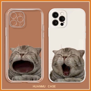 Yaow เคสโทรศัพท์มือถือแบบใส ลายแมวหัวเราะ สําหรับ Iphone 14 13 11pro 12