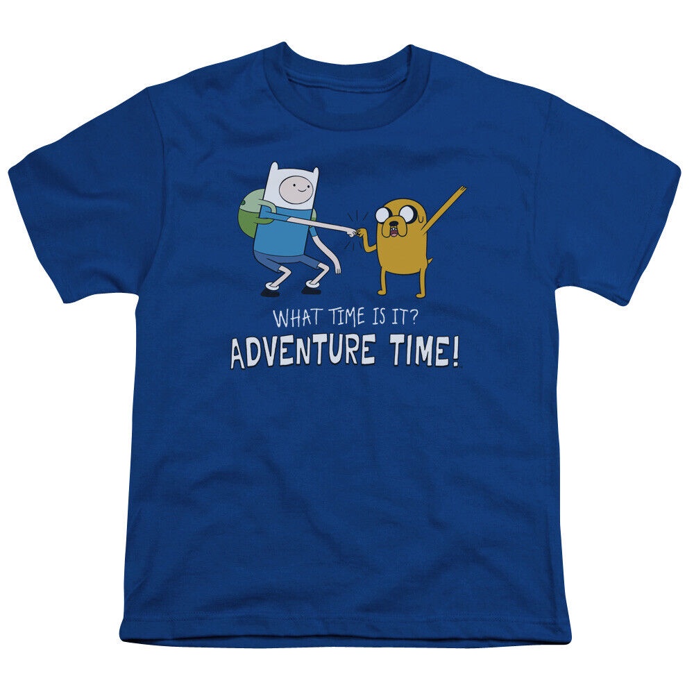 s-5xl-เสื้อยืด-พิมพ์ลายการ์ตูน-adventure-time-fist-bump-สําหรับเด็ก-สีฟ้า