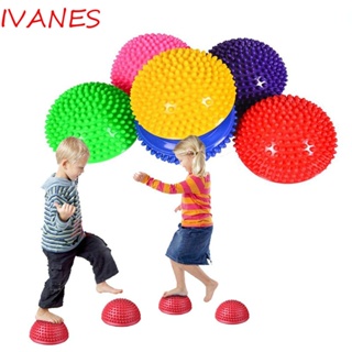 สินค้า IVANES Durian Hemisphere Stepping Stones Spiky Fitness Equipments Yoga Ball Half Integration Massage Sensory Kids Pump Children Balance Toys/Multicolor