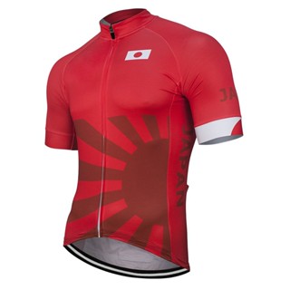 เสื้อกีฬาแขนสั้น ลายทีมขี่จักรยาน maillot ciclismo สีแดง สไตล์ญี่ปุ่น แฟชั่นฤดูร้อน สําหรับผู้ชาย 2024