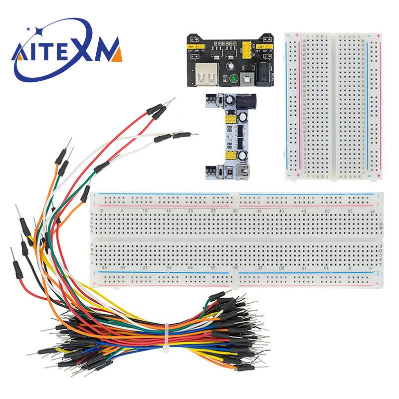 MB-102 MB102 Breadboard 400 830 Point 65 Jumper Wires Solderless PCB ...