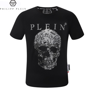 Summer T-Shirt PHILIPP PLEIN Mens Top Slim-Fit Round Neck Comfortable High-Quality Pure Cotton Breathable Stretchy_01