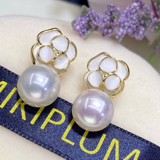 ใหม่ คามิเลีย ธรรมชาติ น้ําจืด สีขาว มุก ต่างหู หญิง เครื่องประดับอเนกประสงค์