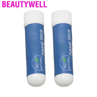 Beautywell 2pcs 1g Nasal Inhalers Refreshing Relieve Congestion Body Slimming Herbal Inhaler White