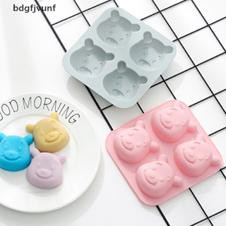 Bdgf แม่พิมพ์ซิลิโคน รูปหมี 3D 4 ช่อง สําหรับทําเค้ก เบเกอรี่ ขนมหวาน DIY 1 ชิ้น