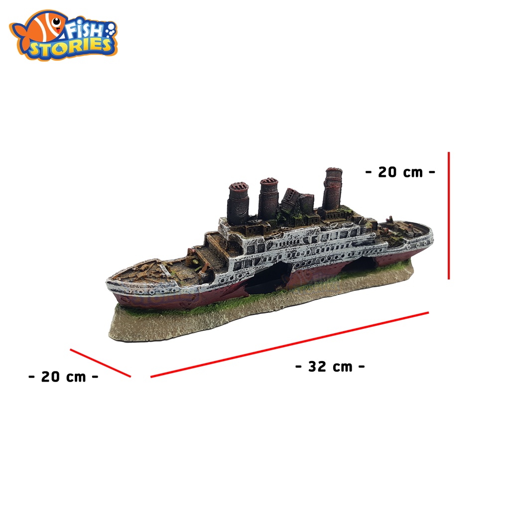 lsl01-เรือสำรายเรซิ่น-ของตกแต่ง-อุปกรณ์ตกแต่งตู้ปลา-เรซิ่น-เรือ