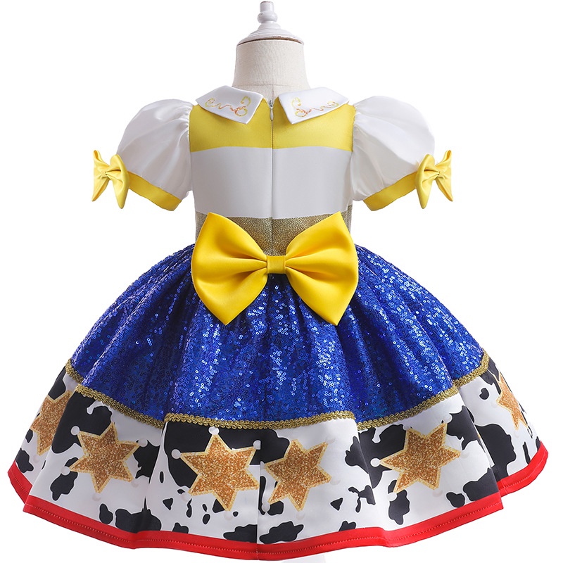 ชุดเดรสกระโปรงคอสเพลย์-toy-story-สีตัดกัน-สําหรับเด็กผู้หญิง