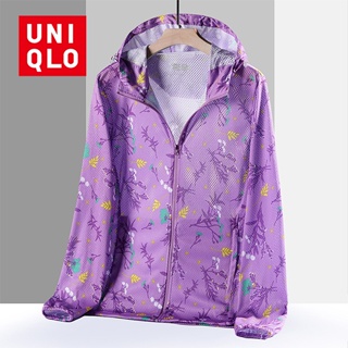 Uniqlo AIRism เสื้อแจ็กเก็ต ป้องกันแดด UPF50 พิมพ์ลายพราง ดอกไม้ ระบายอากาศ แห้งเร็ว ป้องกันรังสียูวี เหมาะกับฤดูร้อน สําหรับผู้หญิง