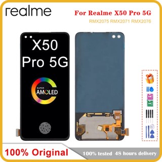 หน้าจอสัมผัสดิจิทัล LCD AMOLED สําหรับ OPPO Realme X50 Pro 5G Realme X50 Pro RMX2075 RMX2071