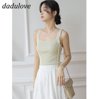 DaDulove💕 New Korean Version of INS Knitted Top Short WOMENS Elastic Camisole Large Size Sleeveless T-shirt