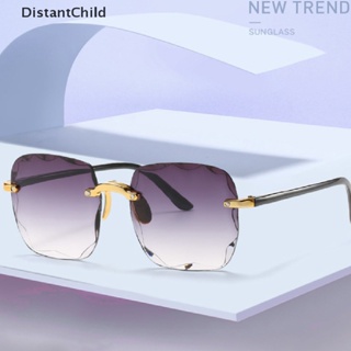 Dsth UV400 แว่นตากันแดด ไร้กรอบ ทรงสี่เหลี่ยม ไล่โทนสี วินเทจ ฤดูร้อน สําหรับผู้หญิง DSS