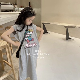 พร้อมส่ง ลดกระหน่ํา ใหม่ ชุดเดรสยาว ผ้าฝ้าย ลายการ์ตูน ทรงหลวม สไตล์เกาหลี ญี่ปุ่น แฟชั่นฤดูร้อน สําหรับเด็กผู้หญิง