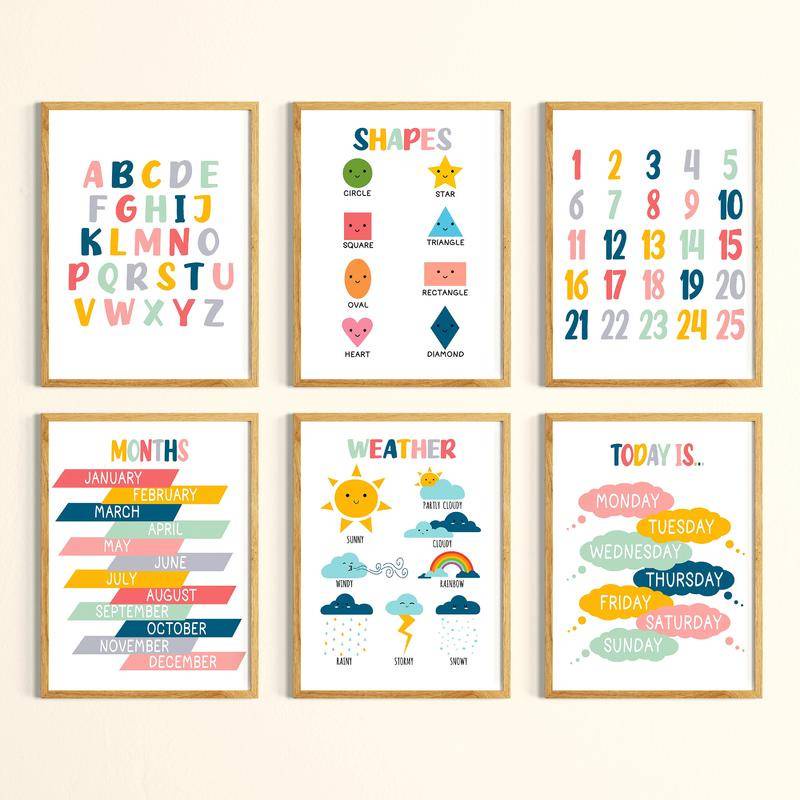 โปสเตอร์ผ้าใบ ลายตัวอักษร ABC สําหรับตกแต่งผนังห้องเรียน ห้องพยาบาล ...