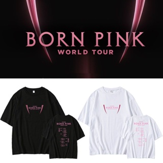 BLACKPINK BORN PINK Concert Same Cotton T-shirt Plus Size Short-sleeved Tops Women Korean Version INS Loose Student Shir