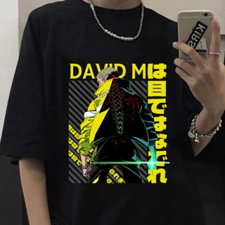 Q6cq【พร้อมส่ง】เสื้อยืดแขนสั้น พิมพ์ลายการ์ตูนกราฟิก David Cyberpunk Edgerunners สไตล์ญี่ปุ่น ฮาราจูกุ สําหรับผู้ชาย ผู้ห