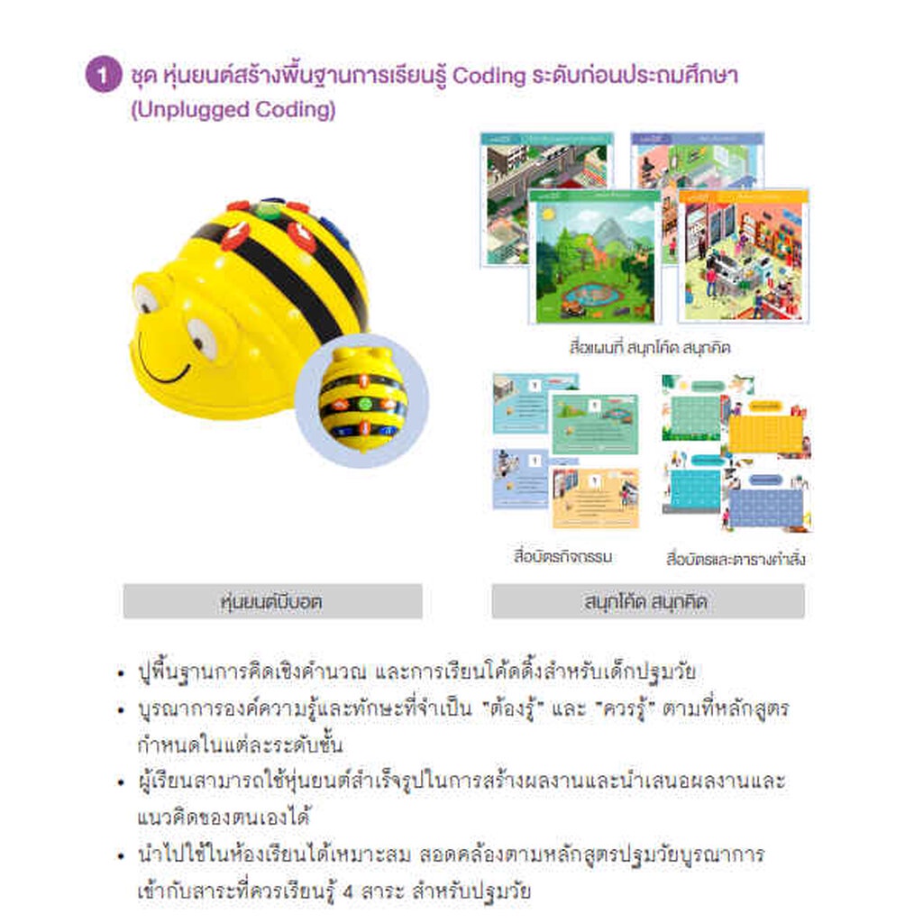 ชุดสื่อกิจกรรม-unplug-coding-ฐาน-beebot-ตะลุยด่าน-จากอักษร-เนกซ์-beebot-ตะลุยด่าน