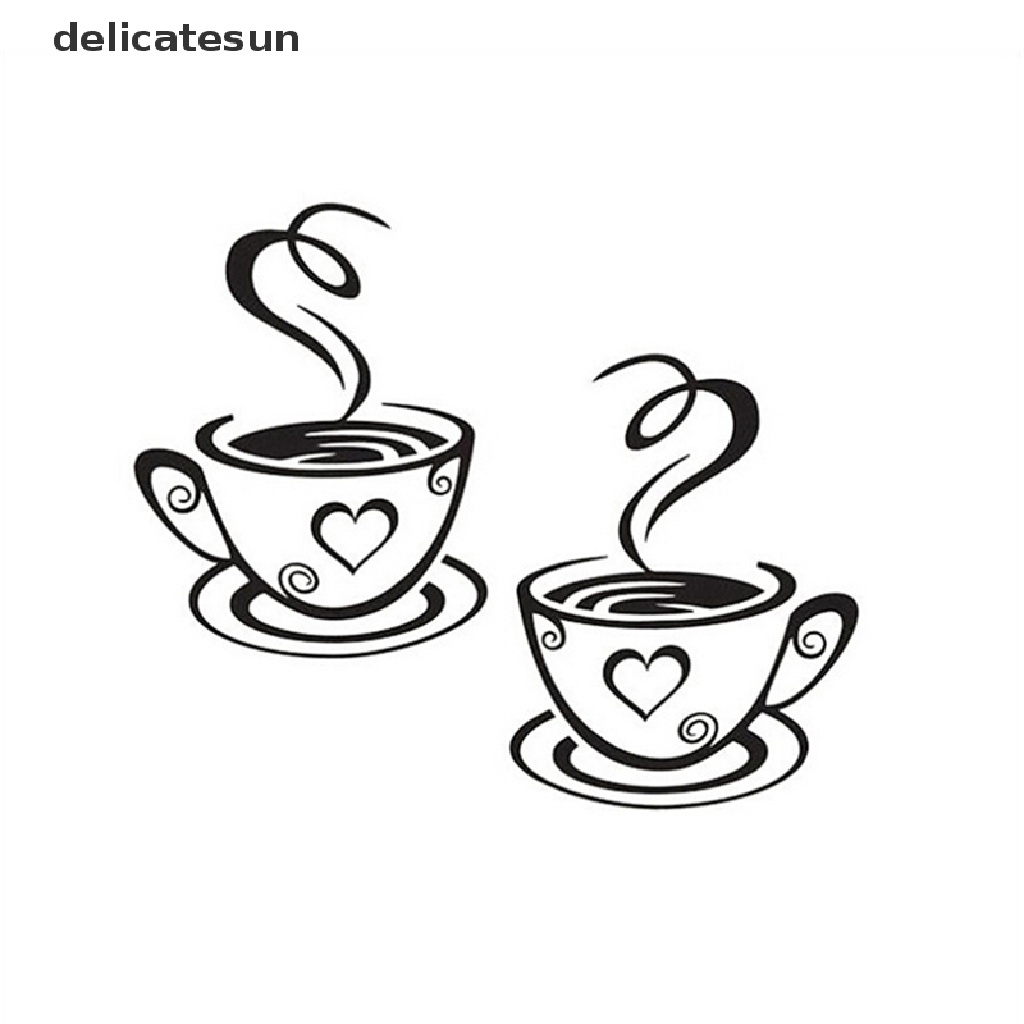 delicatesun-สติกเกอร์ไวนิล-ลายถ้วยกาแฟ-ชา-กาแฟ-ศิลปะ-ตกแต่งห้องครัว-ร้านอาหาร-ผับ-ดี