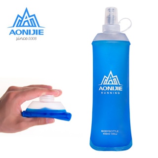 Aonijie ขวดน้ํา TPU นิ่ม พับได้ น้ําหนักเบา ไร้ BPA SD19 450 มล. สําหรับตั้งแคมป์ วิ่ง กลางแจ้ง
